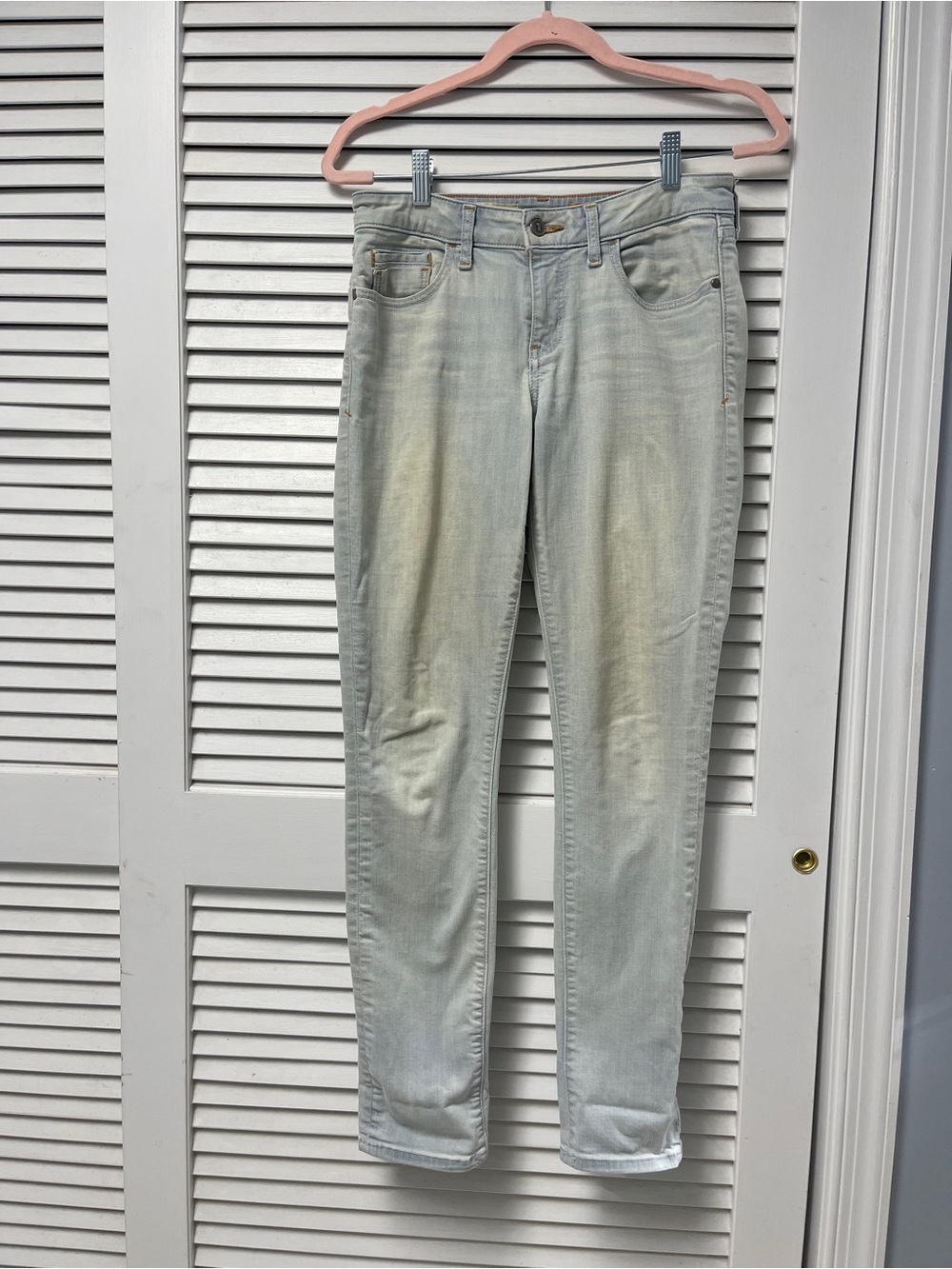 Pilcro and the Letterpress Light Wash Skinny Jeans